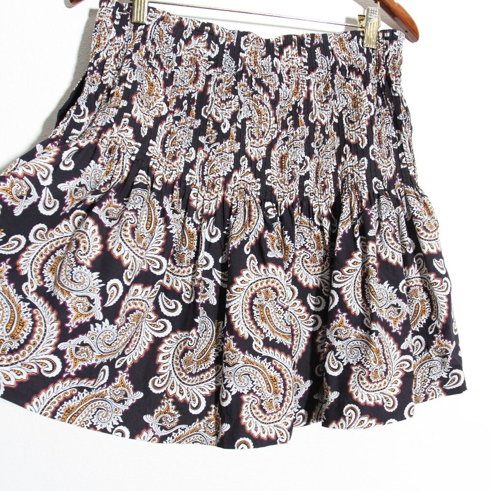 Anthropologie Eula Pintucked Pleated Mini Skirt Paisley Cotton Size Small - Picture 8 of 12